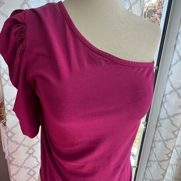 nwt Bobi la women's one‎ shoulder rouched sleeve size medium - Picture 6 of 10